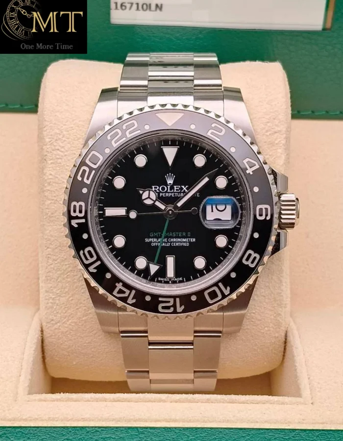 Rolex GMT-Master II 40mm Steel Black Ceramic Bezel Black Dial Oyster Ref.116710LN
