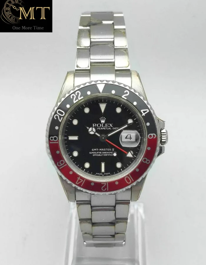 Rolex GMT-Master II Coke 40mm Steel Red Black Bezel Black Dial Ref.16710