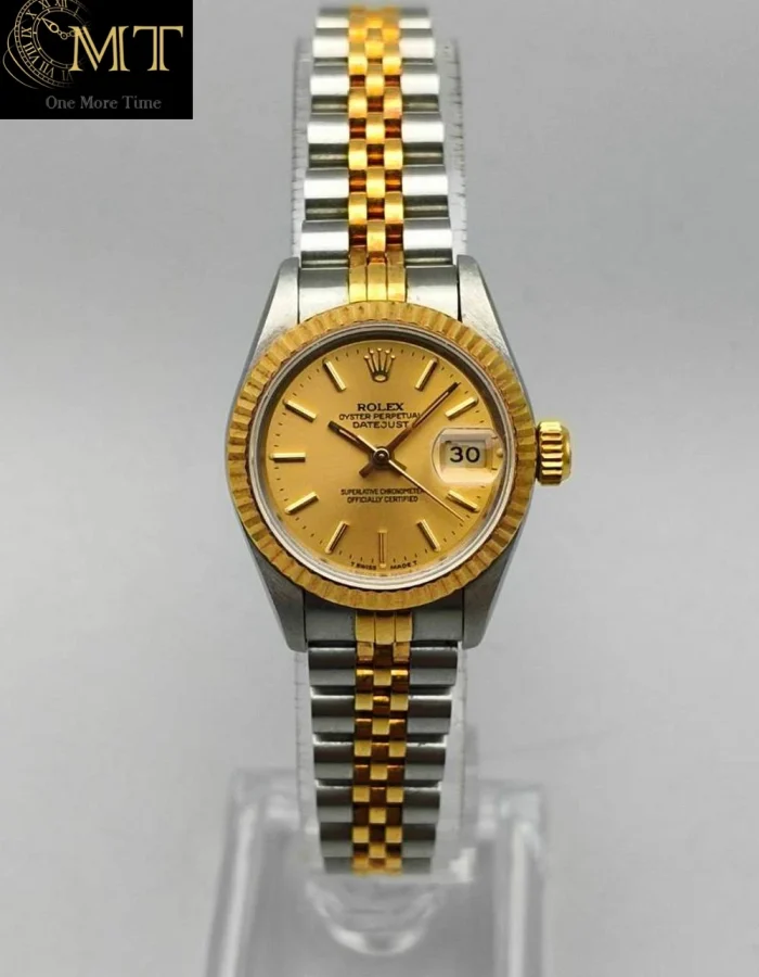 Rolex Lady-Datejust 26mm Gold & Steel Champagne Dial Fluted Bezel Jubilee Ref.69173
