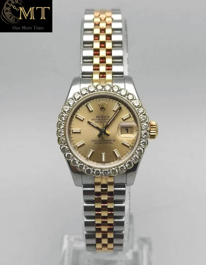 Rolex Lady-Datejust 26mm Gold & Steel Champagne Dial Ref.179173