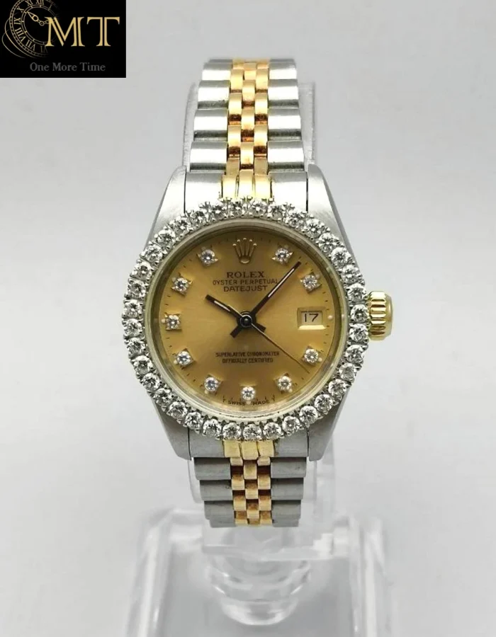 Rolex Lady-Datejust 26mm Jubilee Two-Tone Champagne Diamond Dial Ref.69173