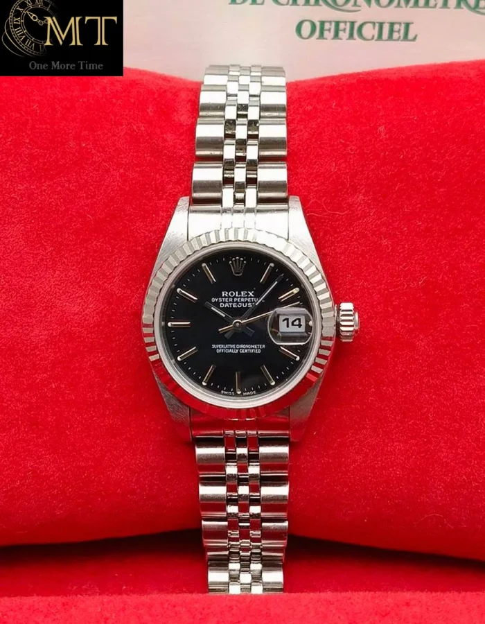 Rolex Lady-Datejust 26mm Steel Black Dial Fluted Bezel Ref.79174