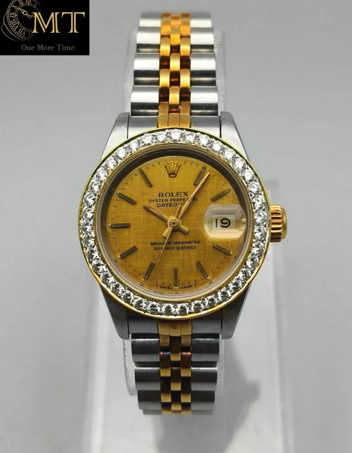 Rolex Lady-Datejust 26mm Steel & Gold Champagne Linen Dial Ref.69173