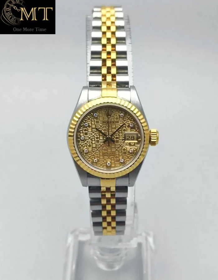 Rolex Lady-Datejust 26mm Steel-YG Champagne Computer Diamond Dial Ref.69173