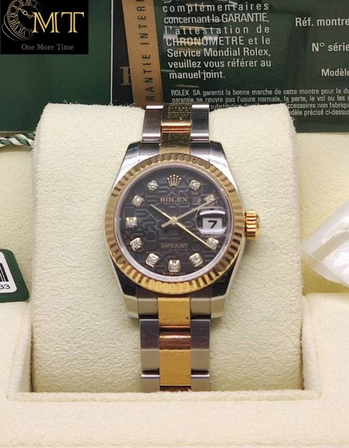 Rolex Lady-Datejust 26mm Steel & Yellow Gold 18k Black Computer Dial Ref.179173