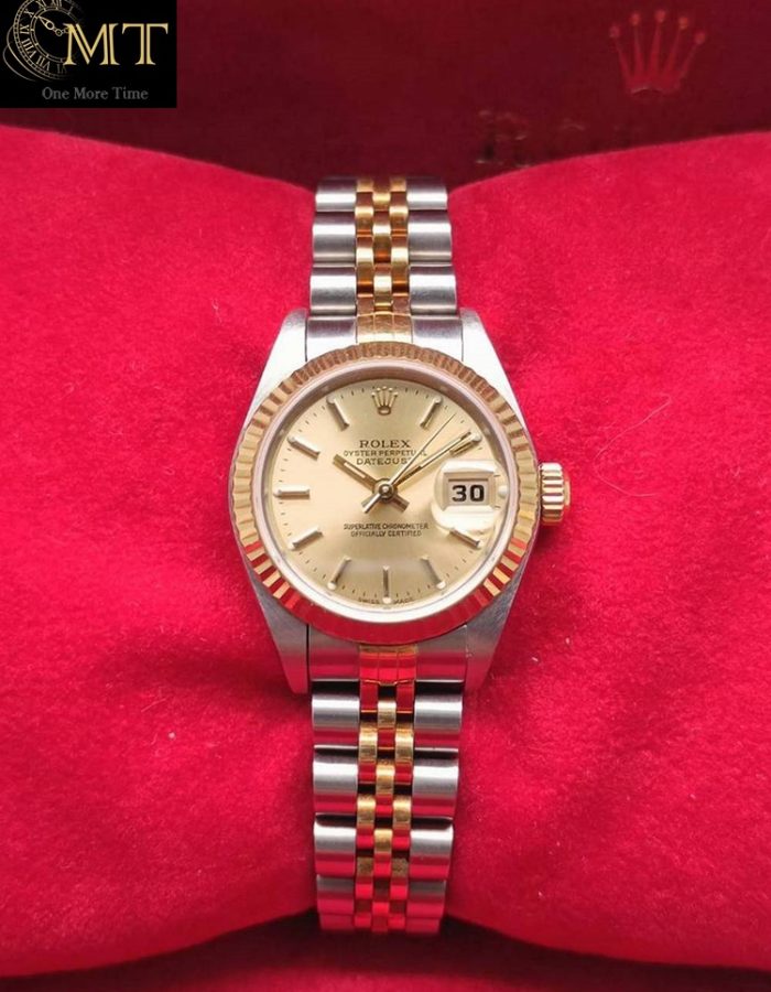 Rolex Lady-Datejust 26mm Two-Tone Champagne Index Dial Ref.79173