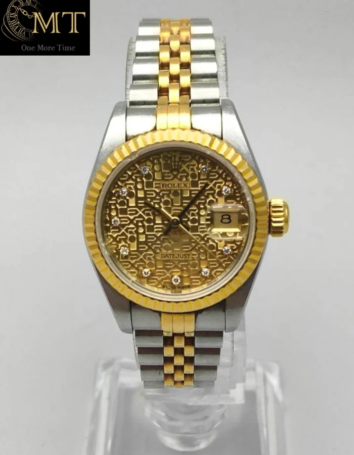 Rolex Lady-Datejust 26mm Two-Tone Champagne Jubilee Dial Diamond Markers Ref.69173