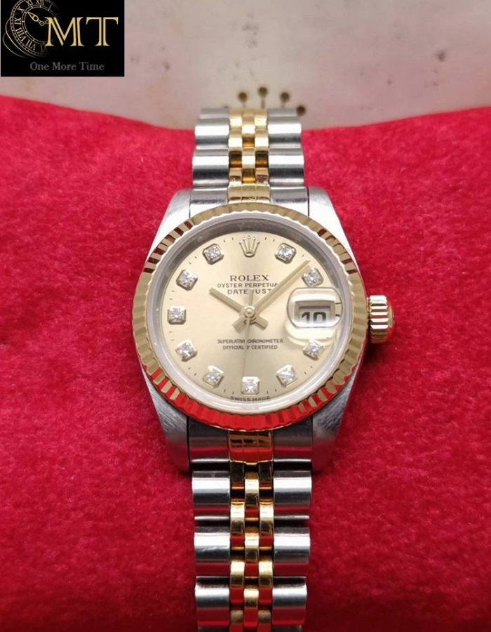 Rolex Lady Datejust 26mm Two-Tone Diamond Index Champagne Dial Ref.69173