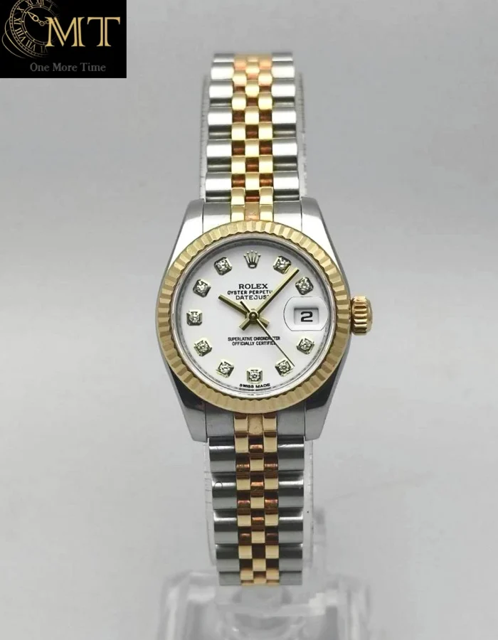 Rolex Lady-Datejust 26mm Two-Tone White Diamond Dial Ref.179173