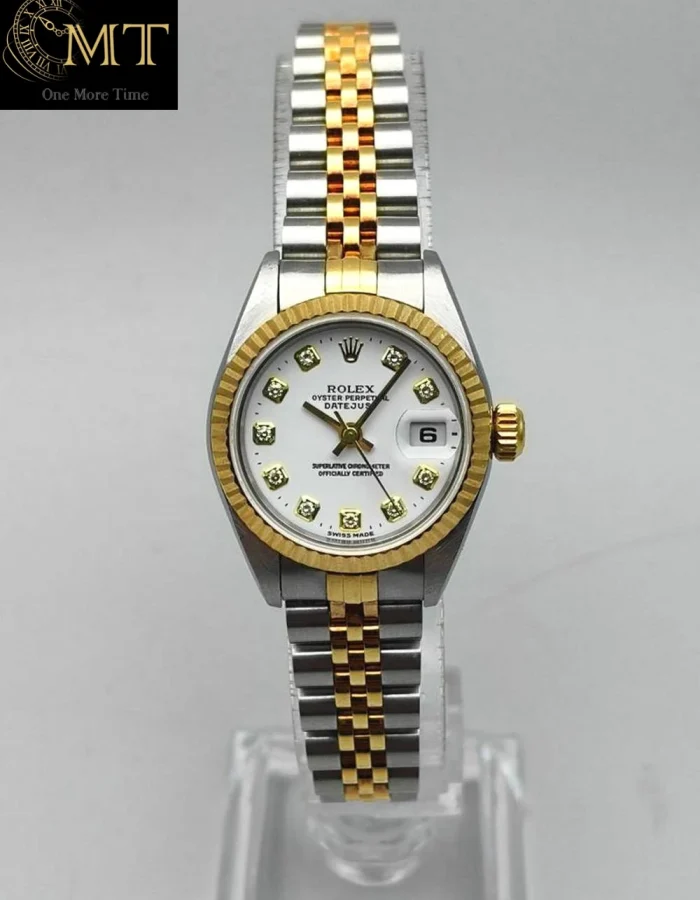 Rolex Lady-Datejust 26mm Two-Tone White Diamond Dial Ref.69173
