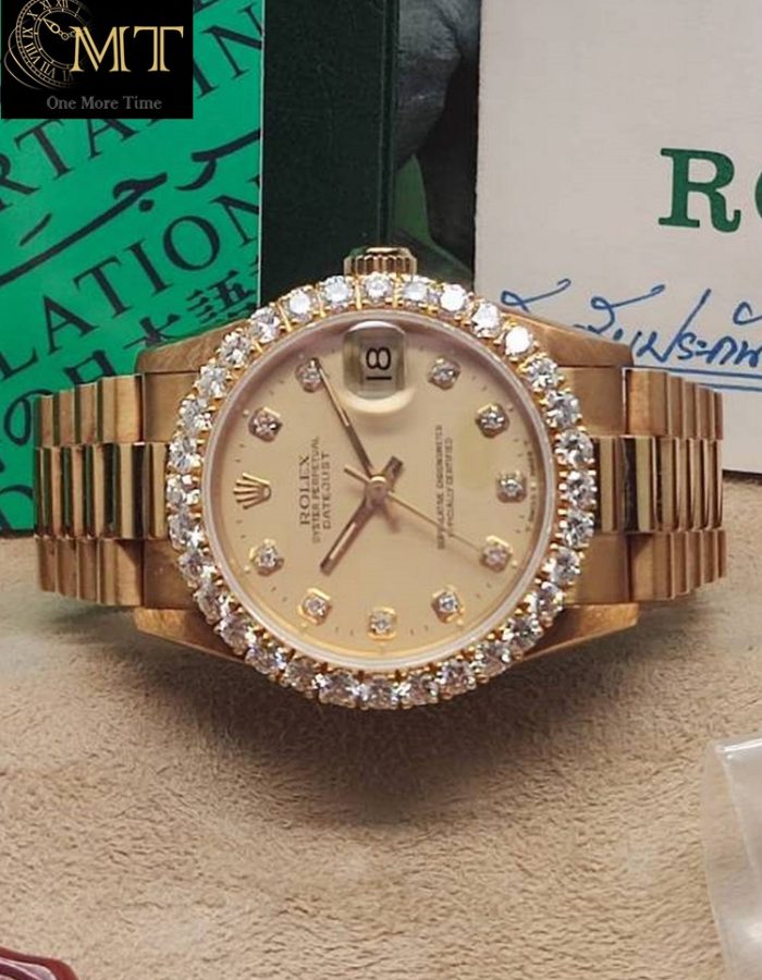 Rolex Lady-Datejust 31mm 18k Yellow Gold President Ref.68278