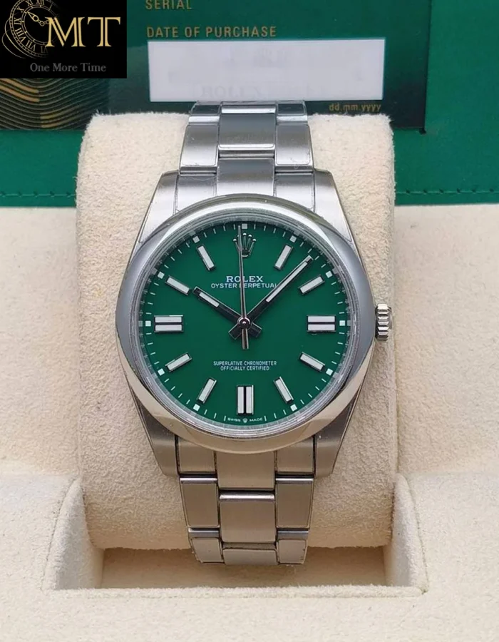 Rolex Oyster Perpetual 41mm Green Dial Oystersteel Ref.124300