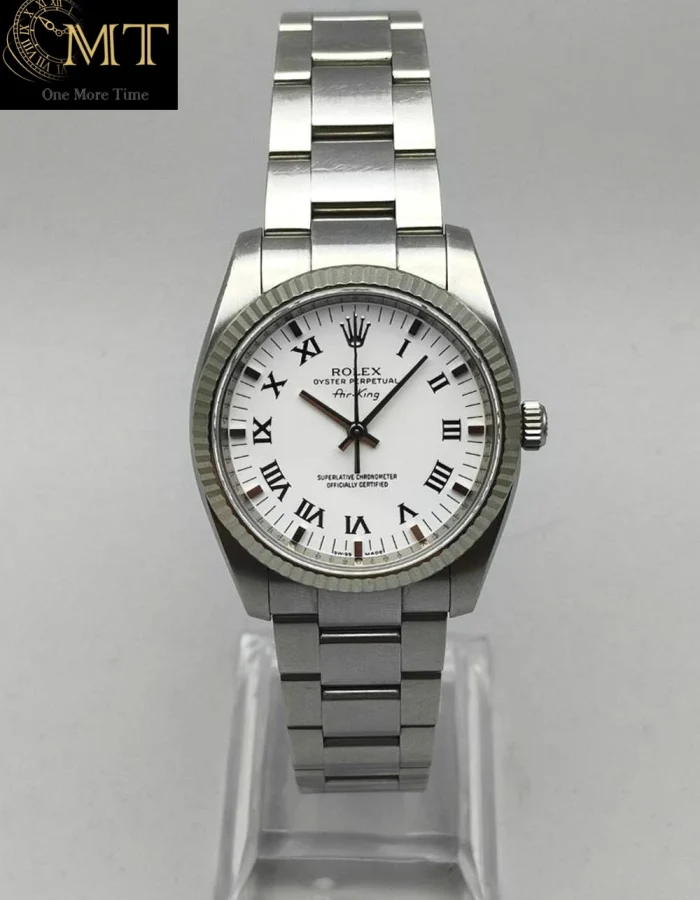 Rolex Oyster Perpetual Air-King 34mm White Roman Dial Ref.114234