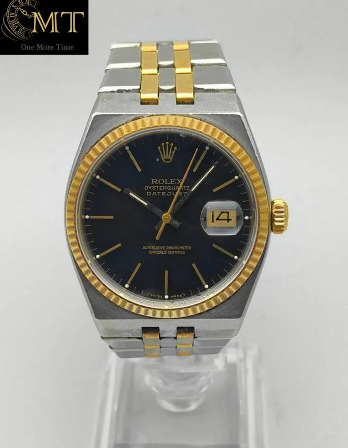 Rolex Oysterquartz Datejust 36mm Black Dial Gold & Steel Ref.17013