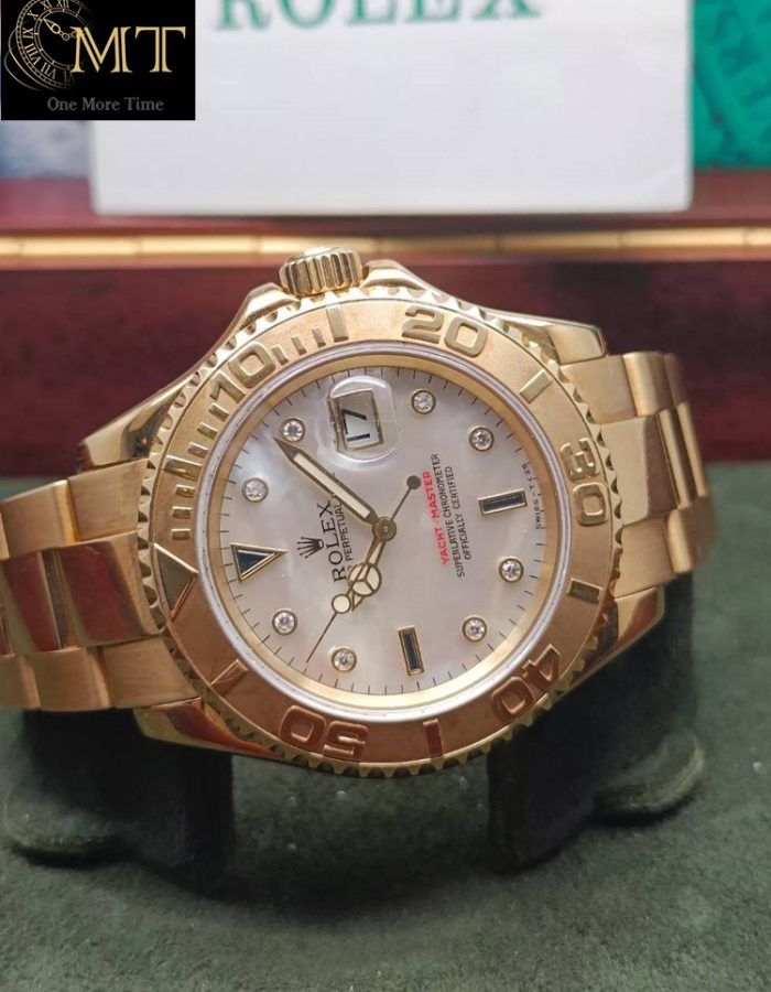 Rolex Yacht-Master 40mm Yellow Gold18k MOP Diamond & Sapphire Dial Ref.16628